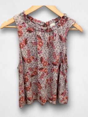 Floral Boho Crinkle Gauze Sleeveless Top Roan + Ryan XS